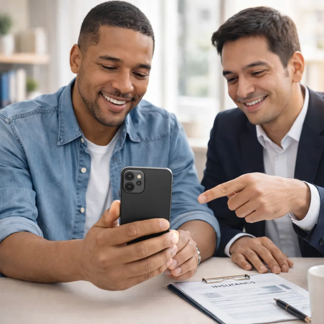 Client and case manager reviewing fund recovery case details together